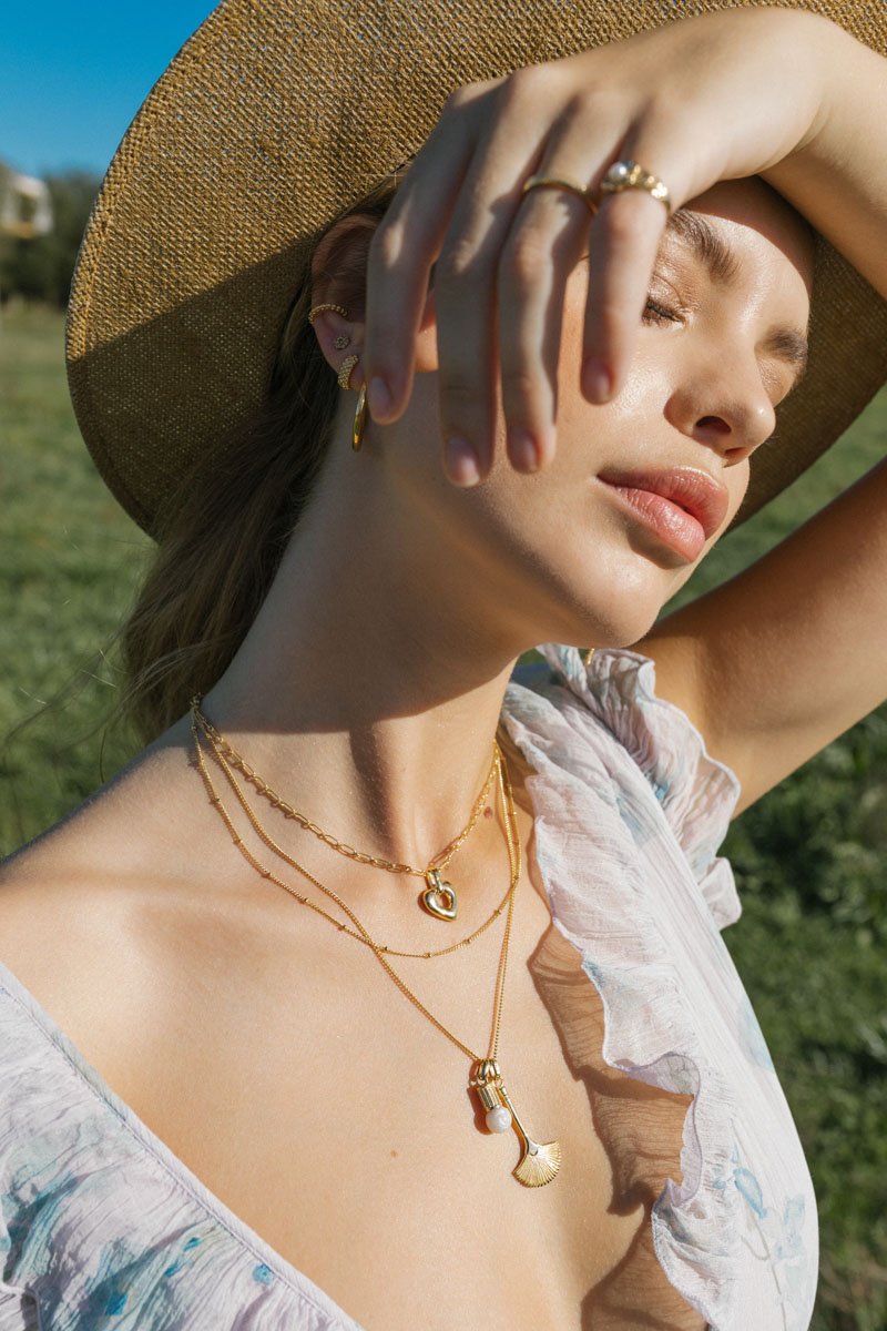 Heart charm pendant gold plated-abc