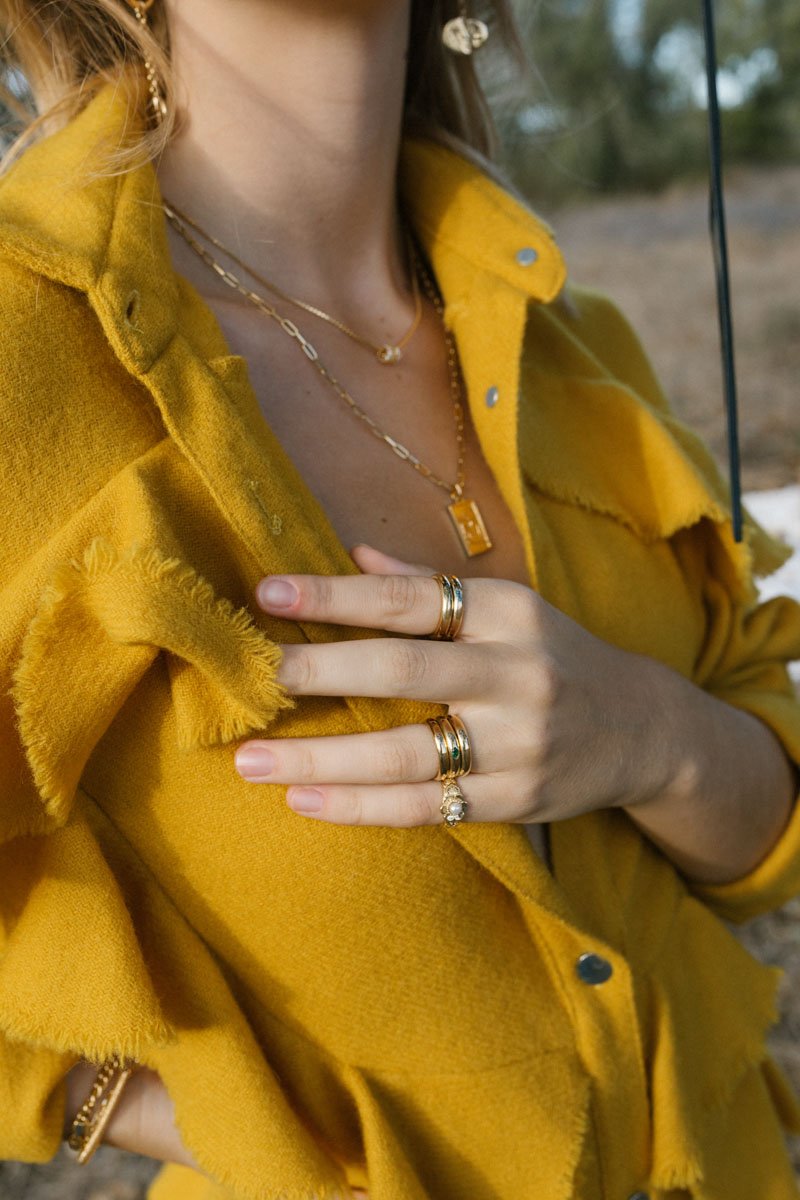 Tourmaline Pebble ring gold plated-Ring-wildthings_collectables-1 (US 6 / 16.5mm)---abc