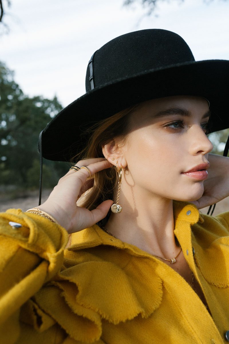 Sculpture earring charm gold plated-Earring-wildthings_collectables-Charm-Gold plated--abc