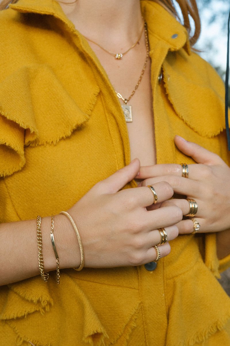 Personalized bar bracelet gold plated (pre-order)-abc