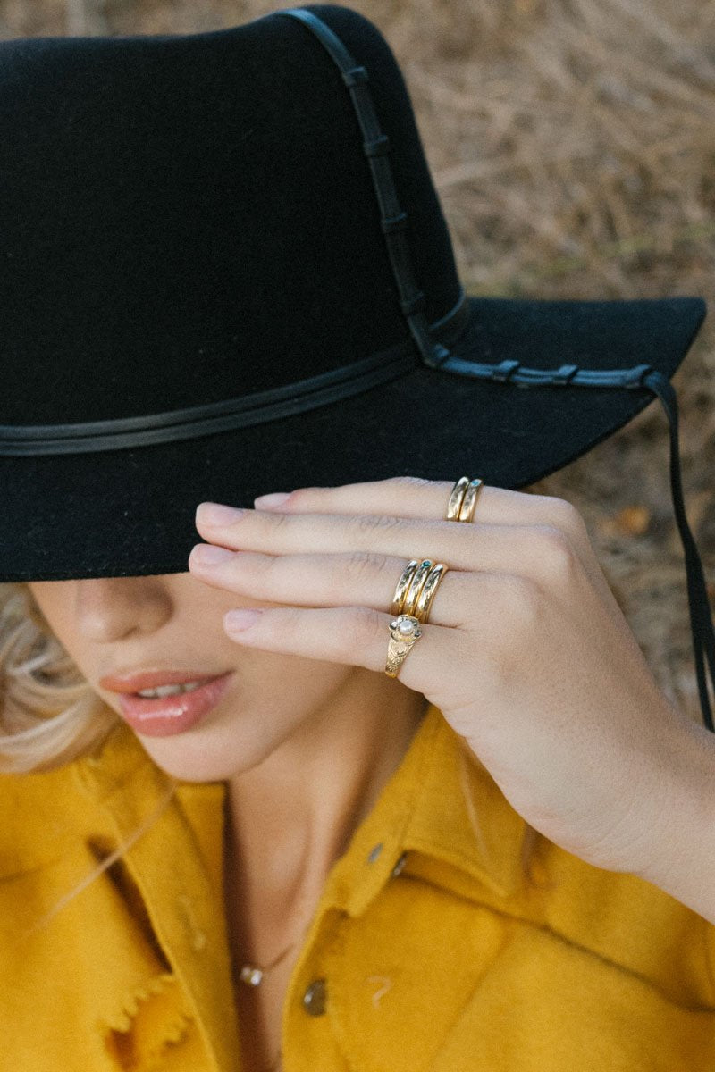 Tourmaline Pebble ring gold plated-Ring-wildthings_collectables-1 (US 6 / 16.5mm)---abc