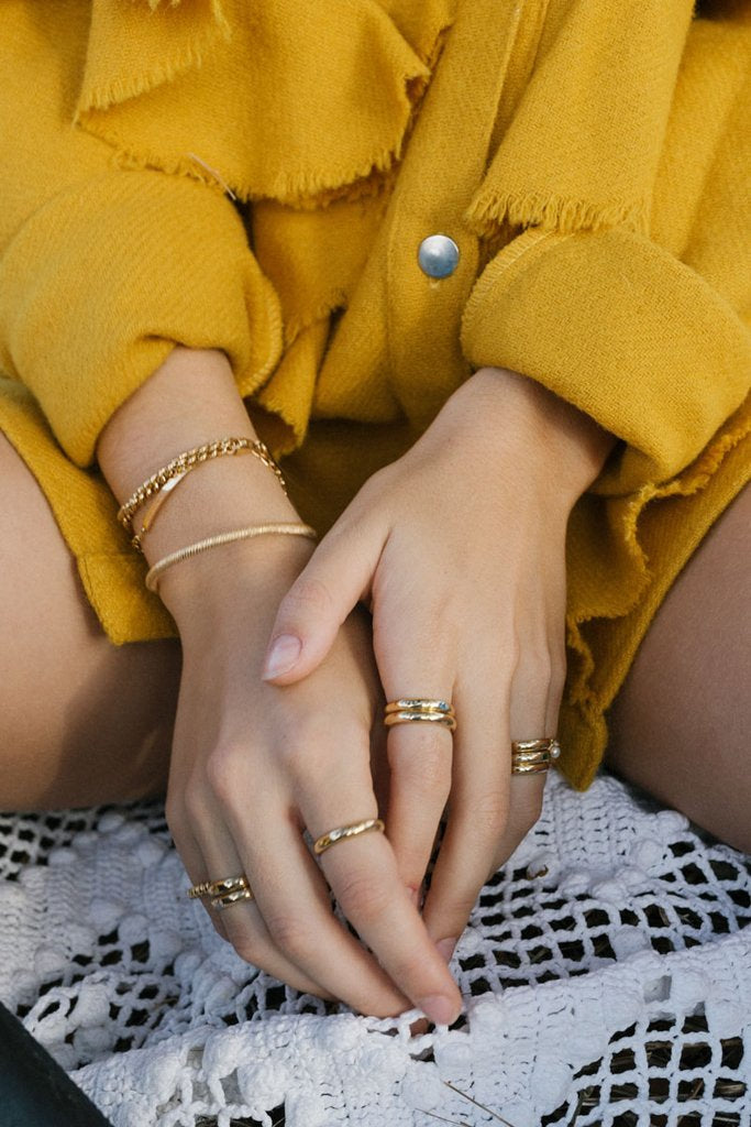 Tourmaline Pebble ring gold plated-Ring-wildthings_collectables-1 (US 6 / 16.5mm)---abc