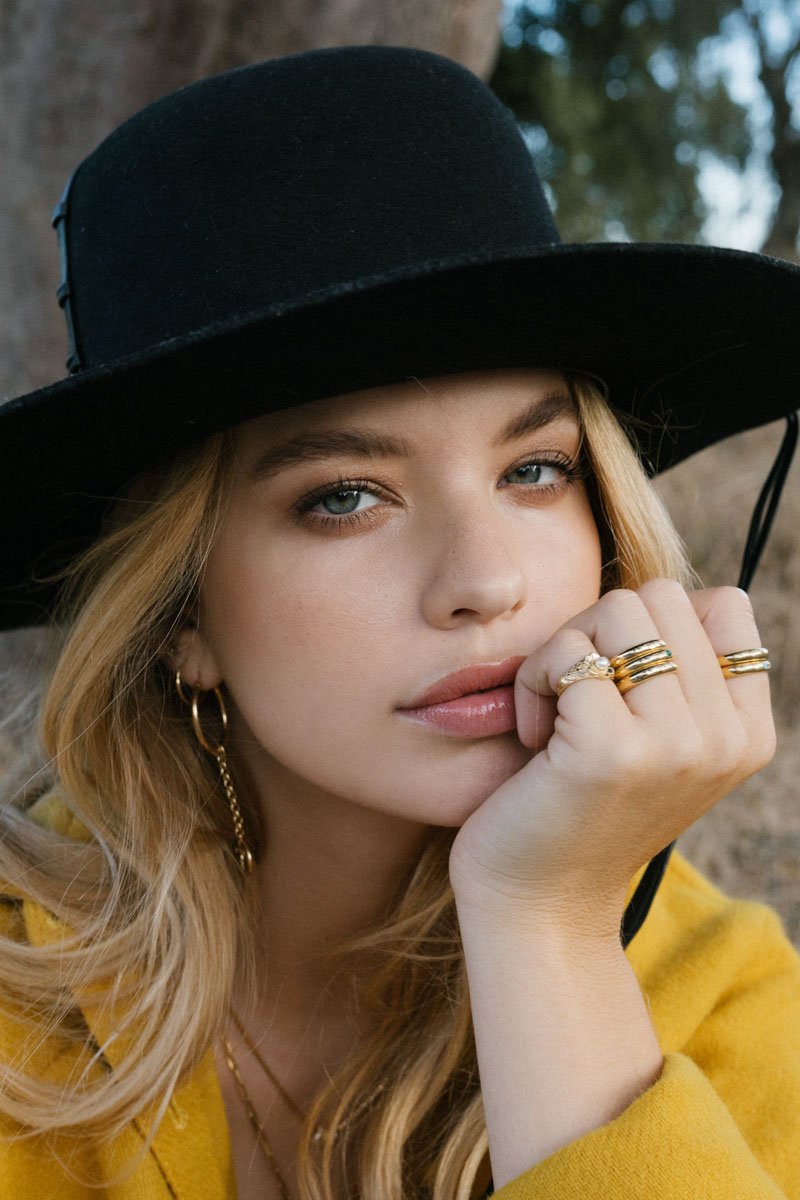 Fleur pinky ring gold plated-abc