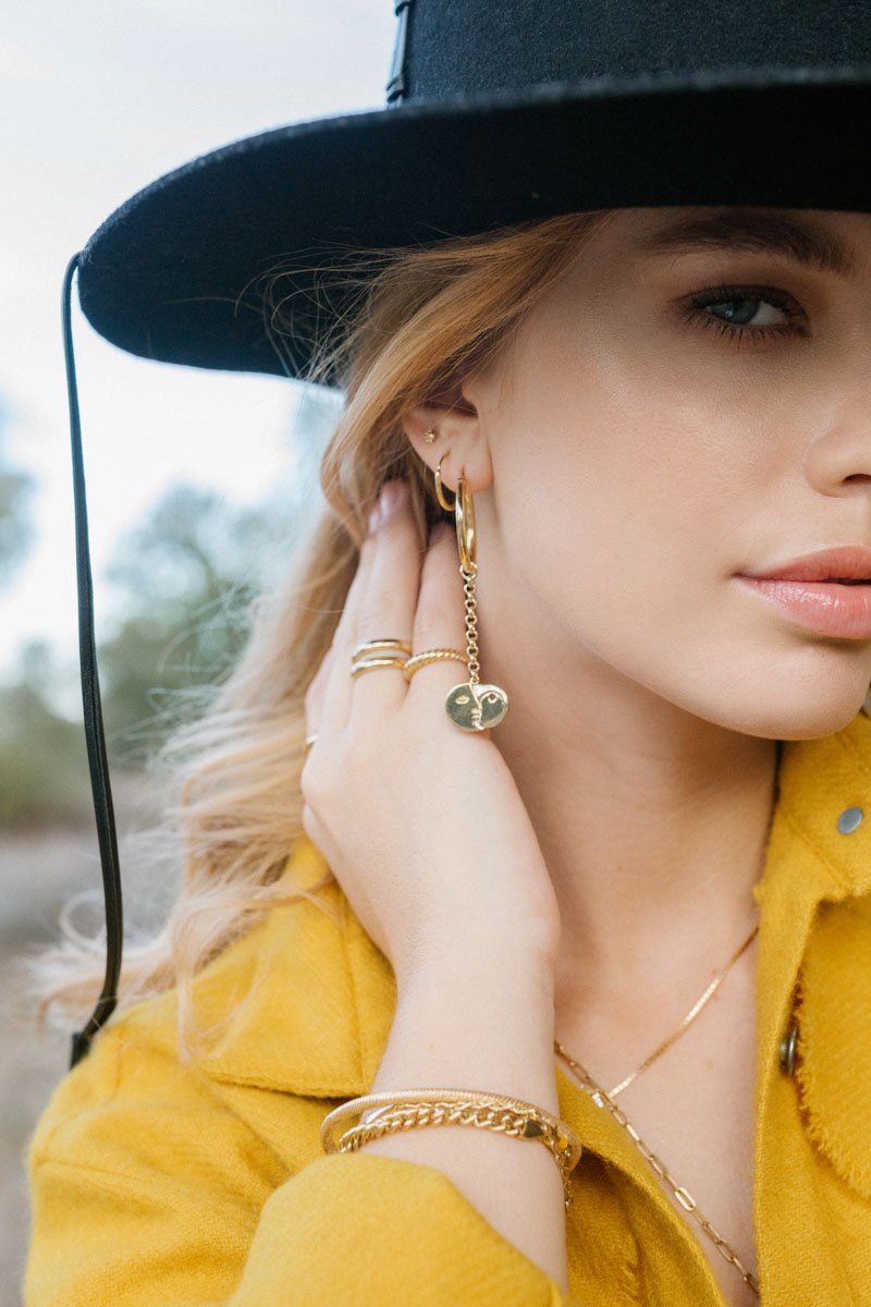 Sculpture earring charm gold plated-Earring-wildthings_collectables-Charm-Gold plated--abc