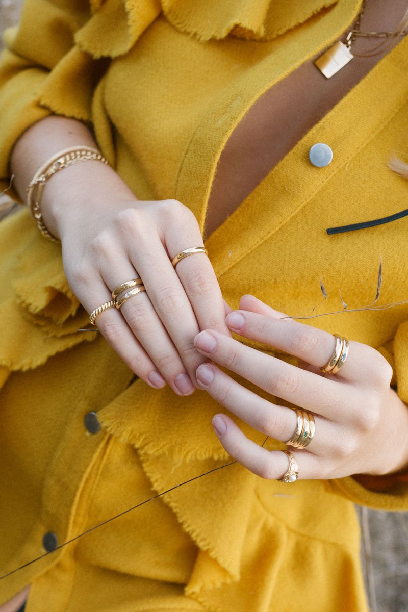 Fleur pinky ring gold plated-abc