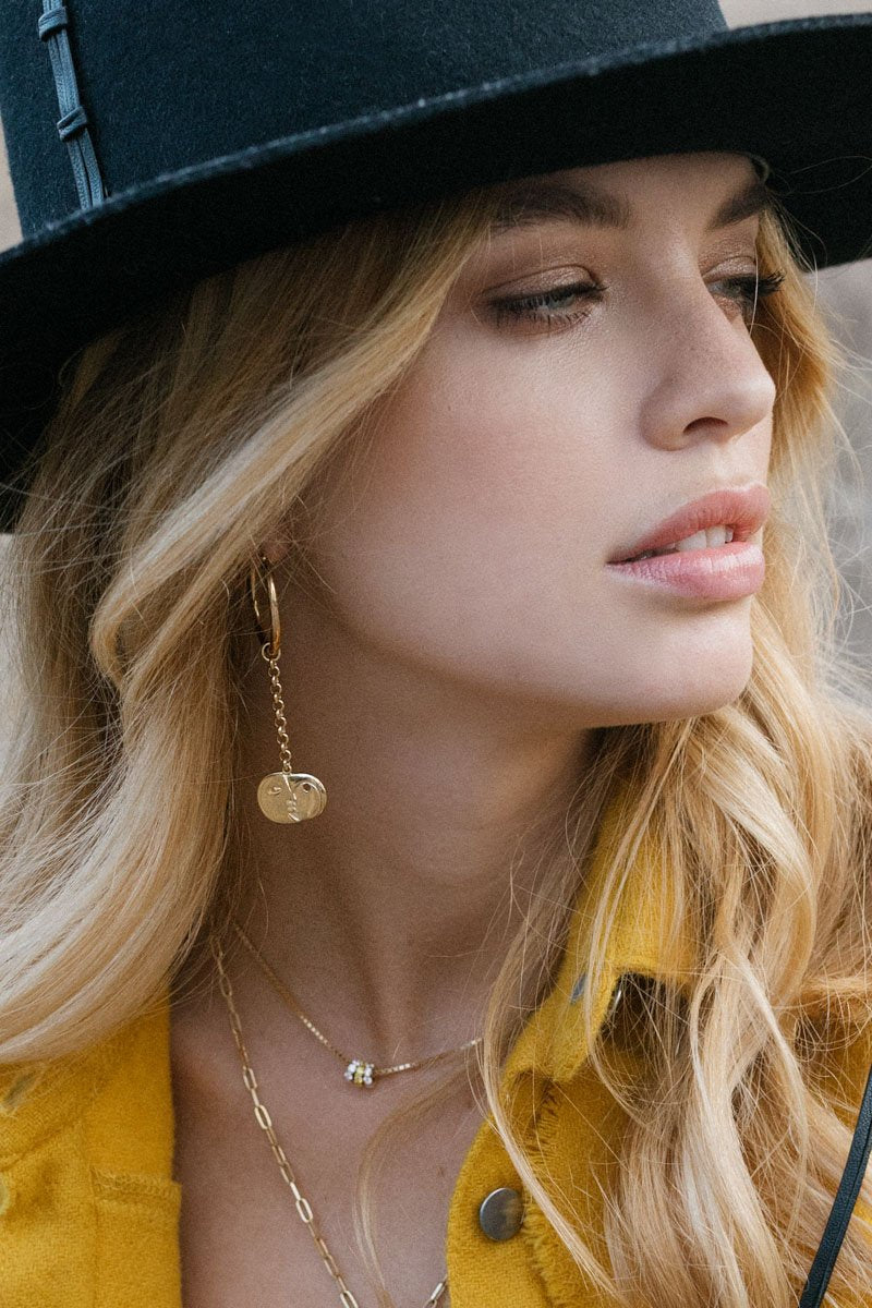 Sculpture earring charm gold plated-Earring-wildthings_collectables-Charm-Gold plated--abc