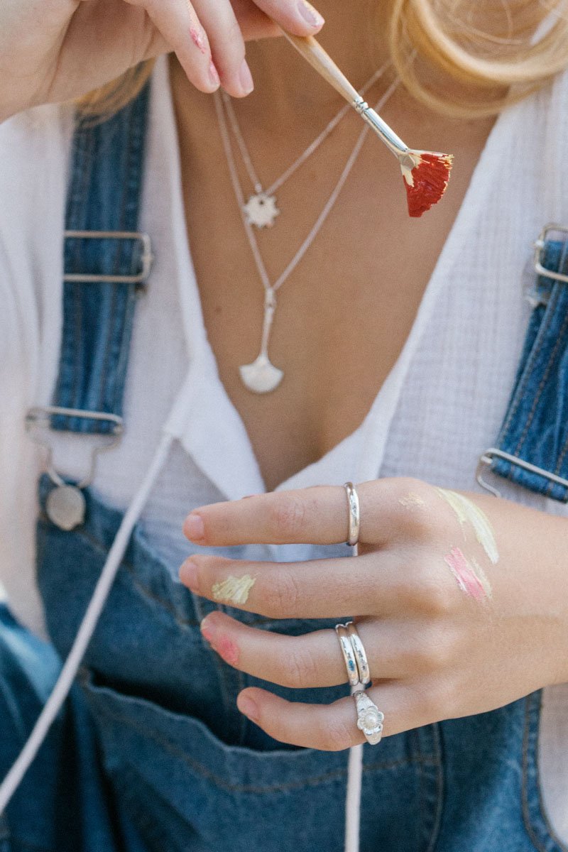 Fleur pinky ring silver-abc