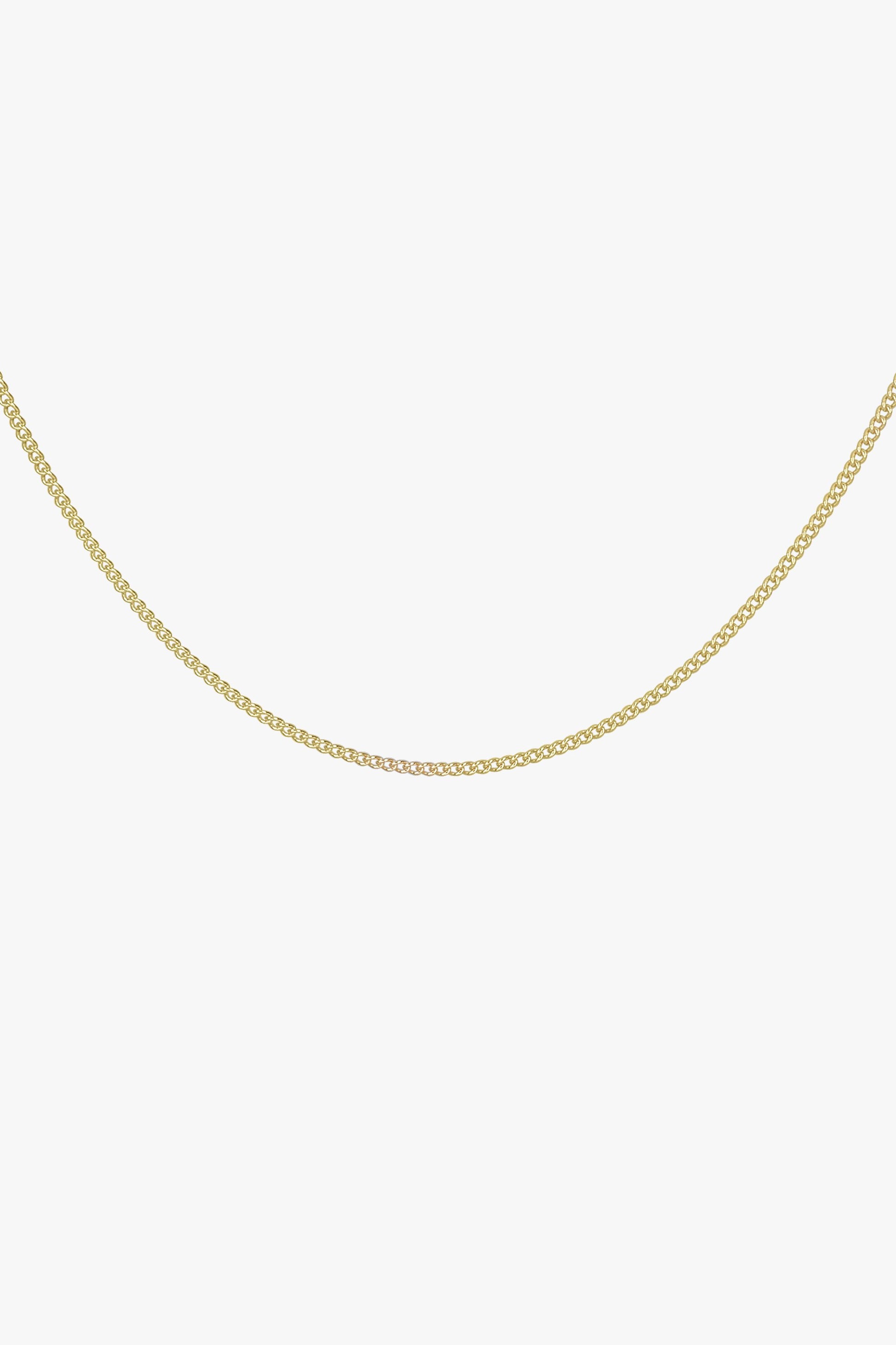 Curb chain necklace gold plated (45cm & 55cm)-abc