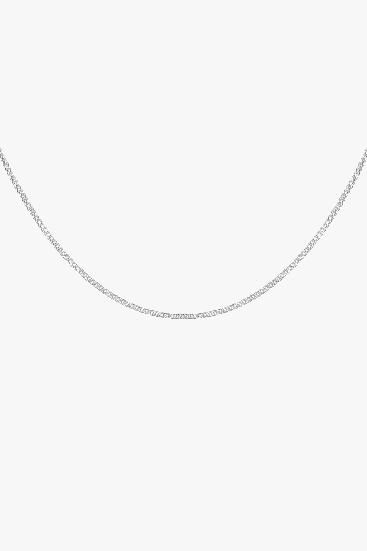 Curb chain necklace silver (45cm or 55cm)-abc