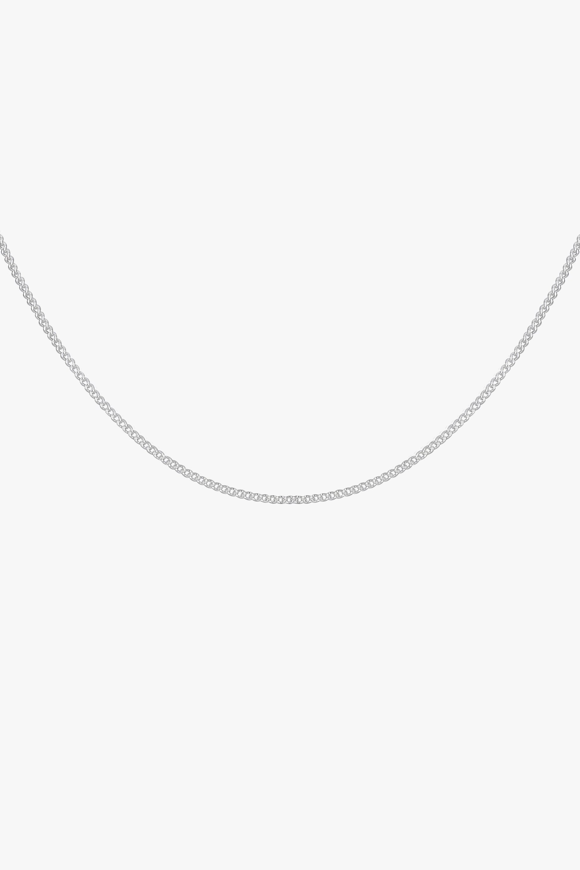 Curb chain necklace silver (45cm or 55cm)-abc