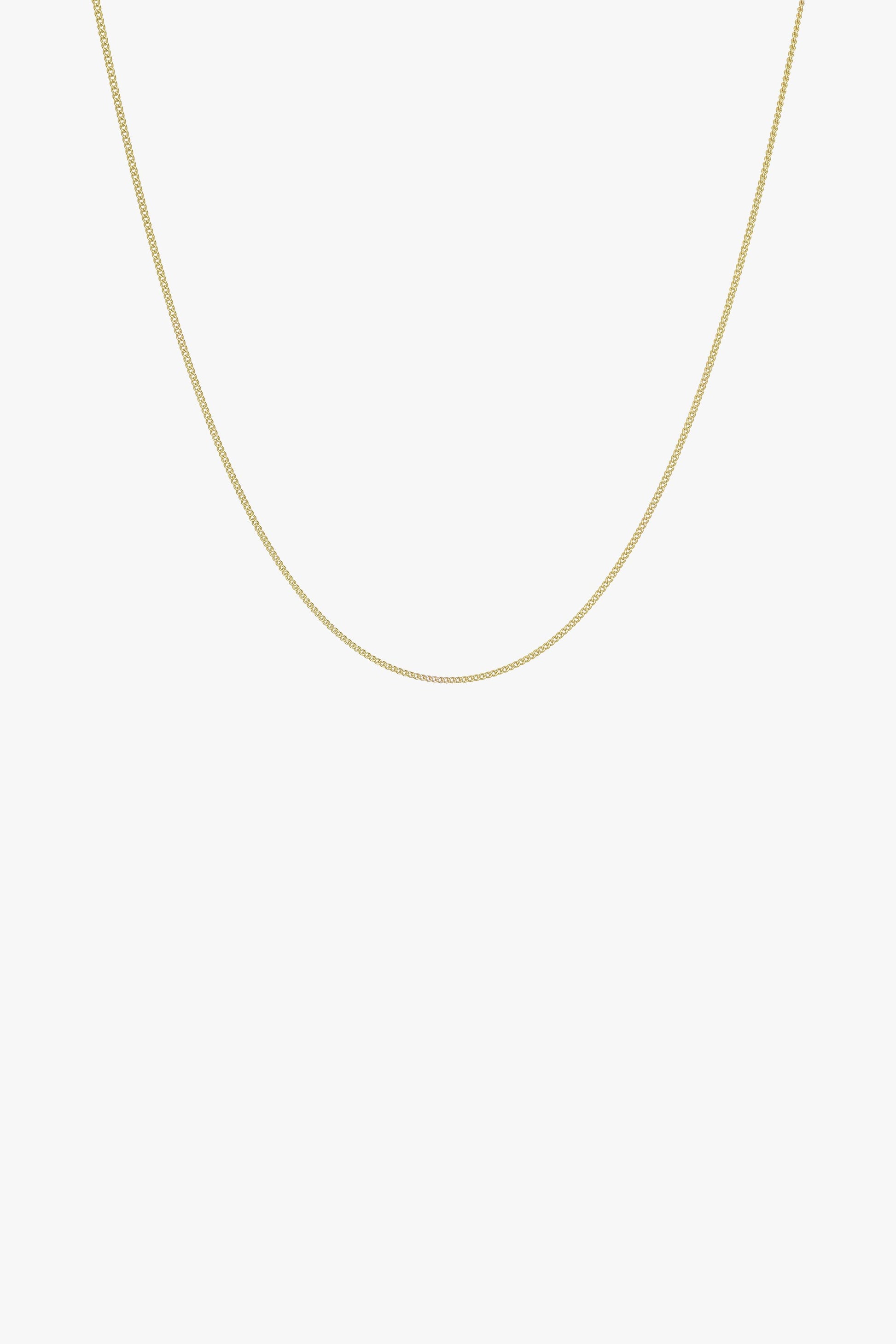 Curb chain necklace gold plated (45cm & 55cm)-abc