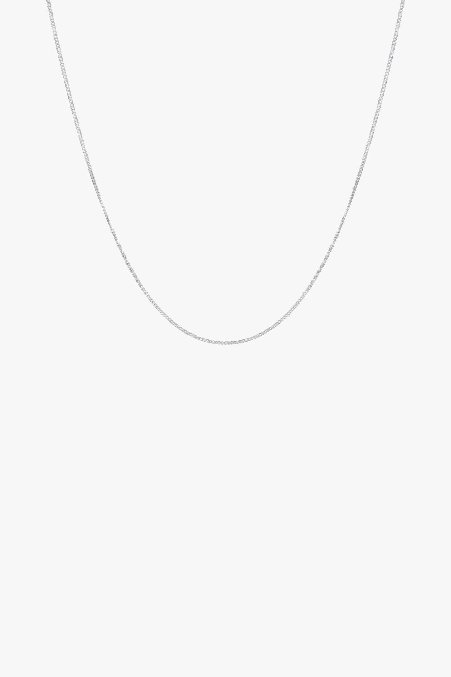 Curb chain necklace silver (45cm or 55cm)-abc