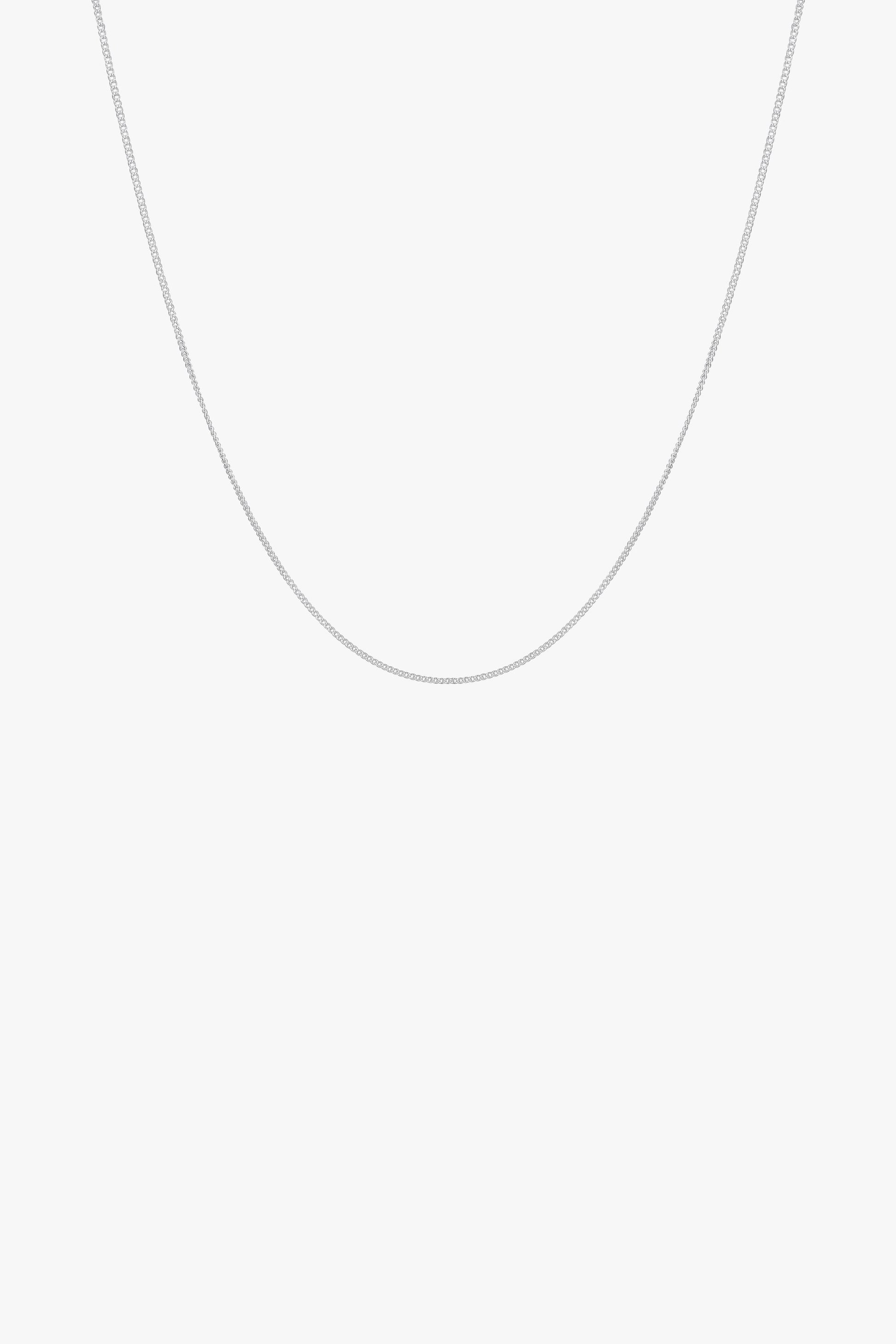 Curb chain necklace silver (45cm or 55cm)-abc