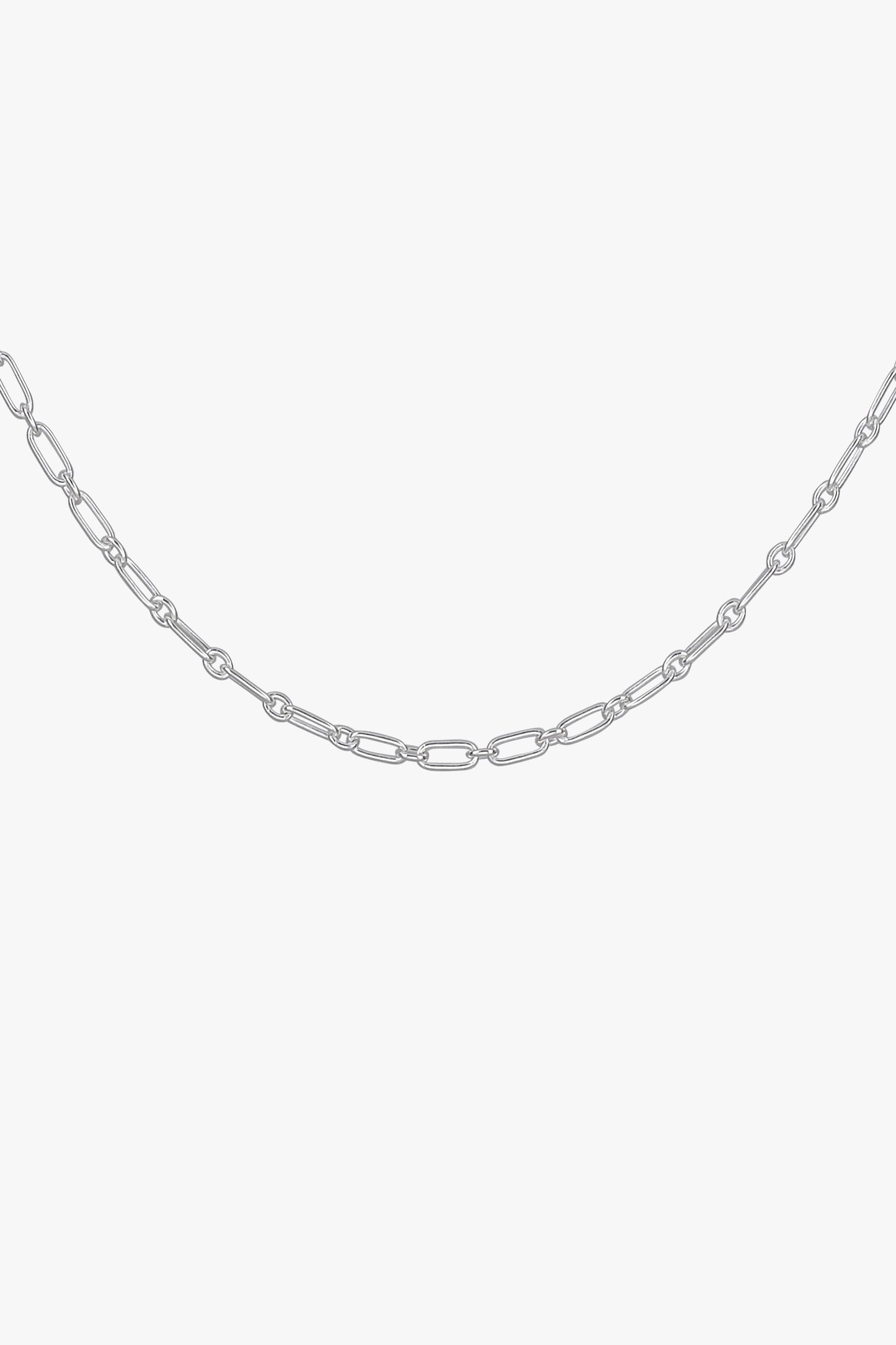 Figaro choker silver (36cm)-abc