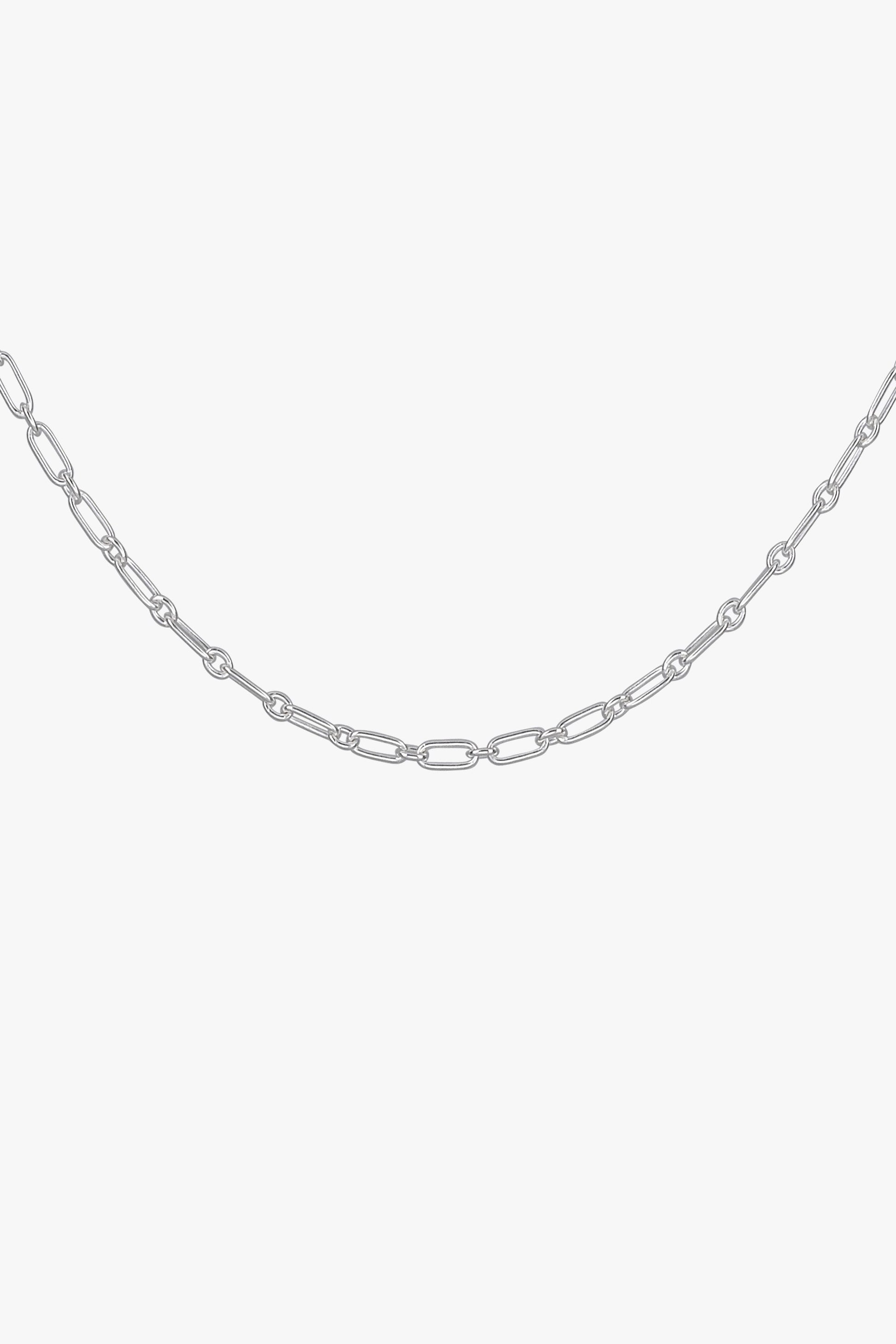 Figaro choker silver (36cm)-abc
