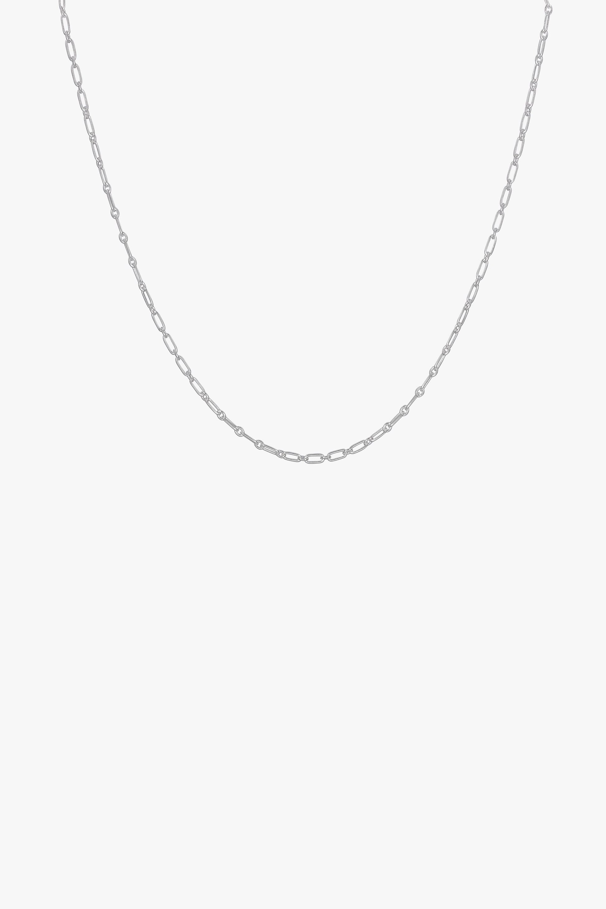 Figaro choker silver (36cm)-abc