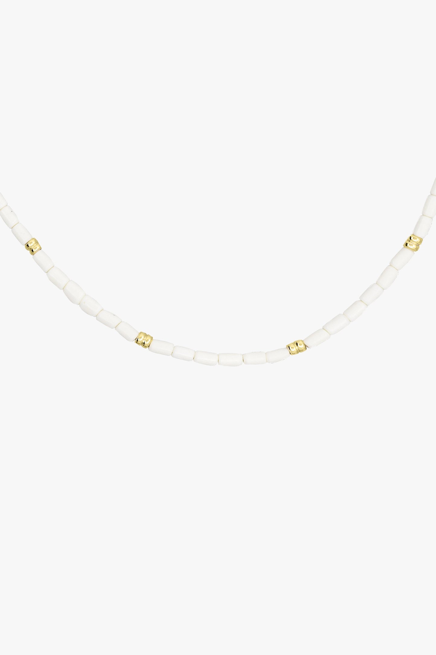 Ivory color necklace gold plated (35 cm)-abc