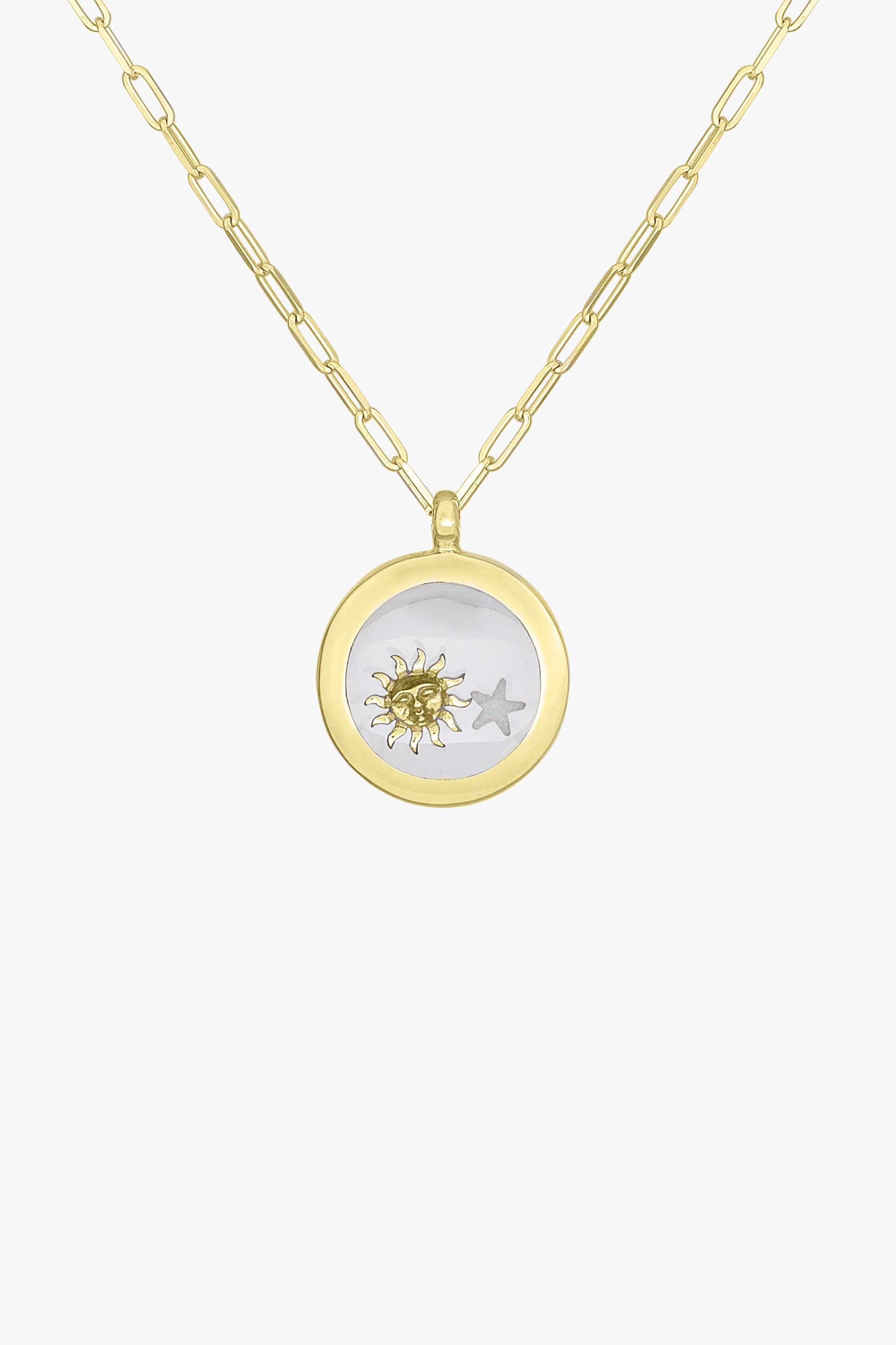 Kissed by the sun necklace pendant gold plated-abc