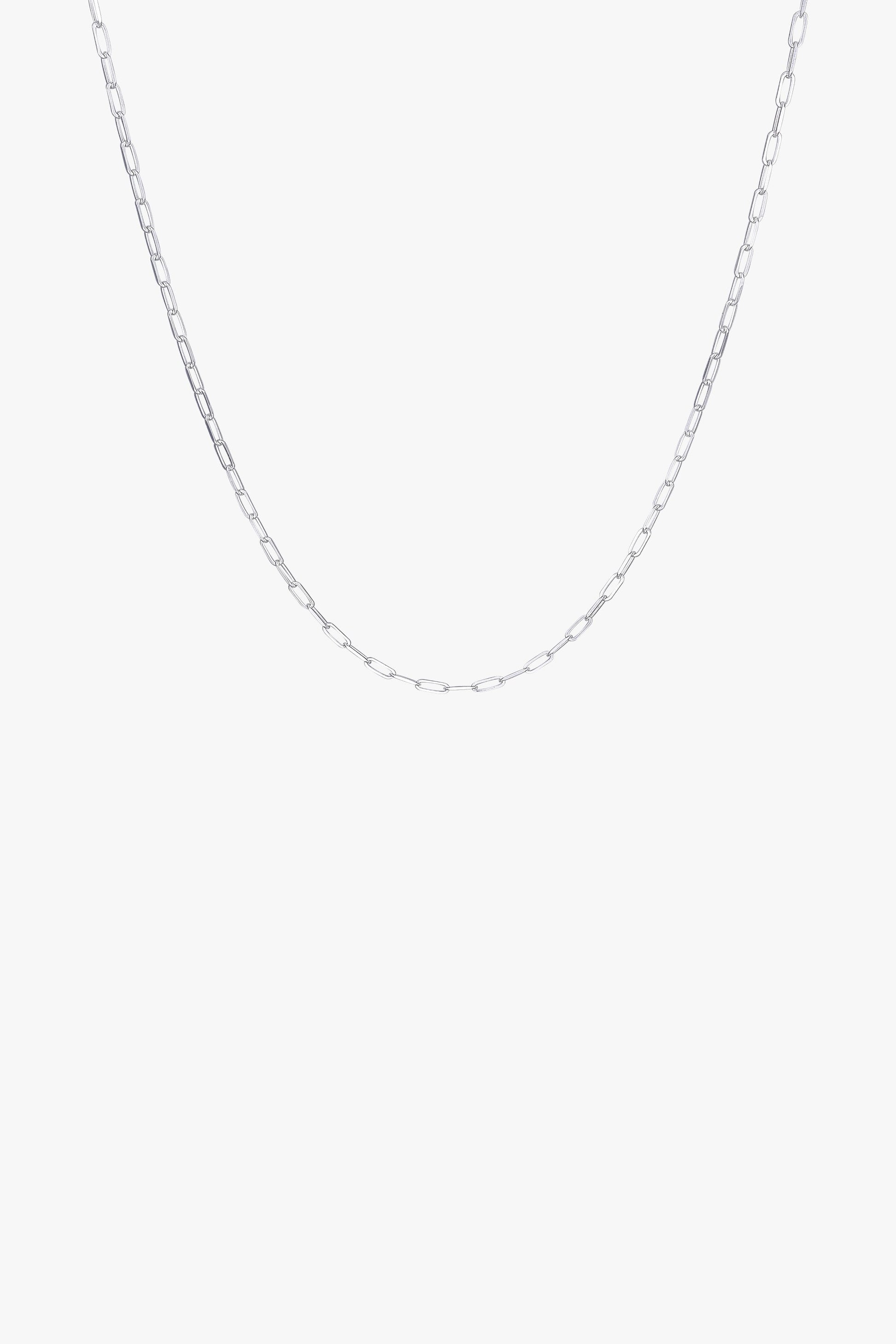 Long round necklace silver (50cm)-abc
