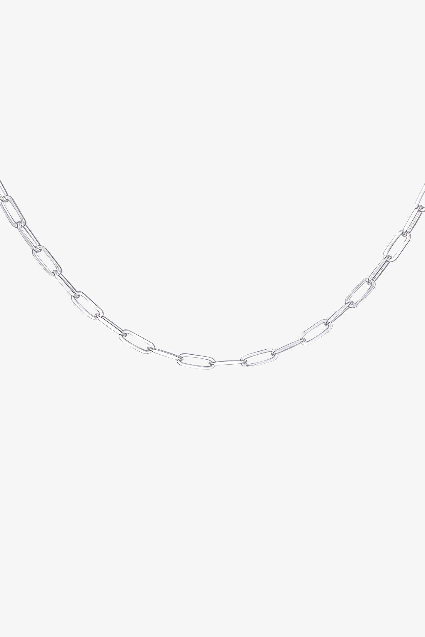 Long round necklace silver (50cm)-abc