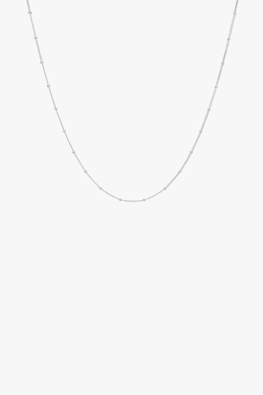 Stud chain necklace silver (45cm & 55cm)-Necklace-wildthings_collectables-Silver-45 cm--abc