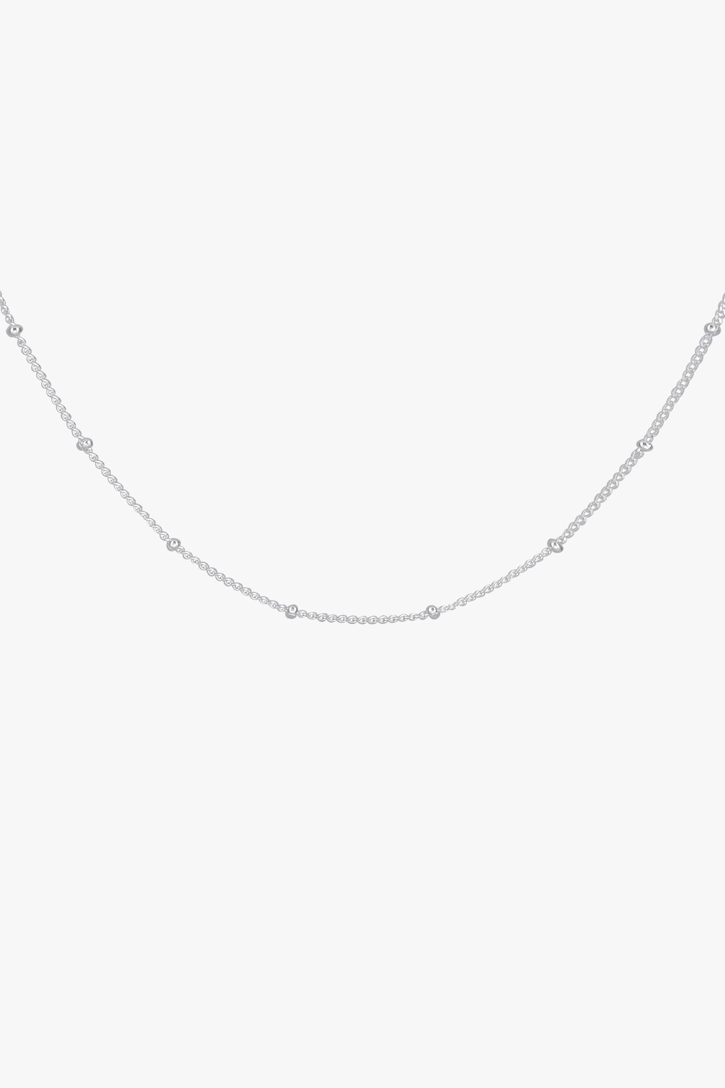 Stud chain necklace silver (45cm & 55cm)-Necklace-wildthings_collectables-Silver-45 cm--abc