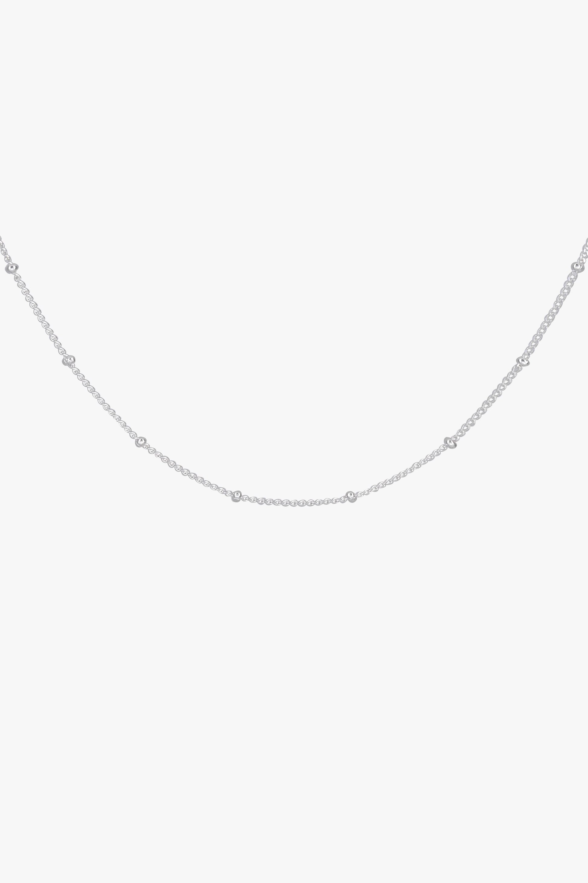Stud chain necklace silver (45cm & 55cm)-Necklace-wildthings_collectables-Silver-45 cm--abc