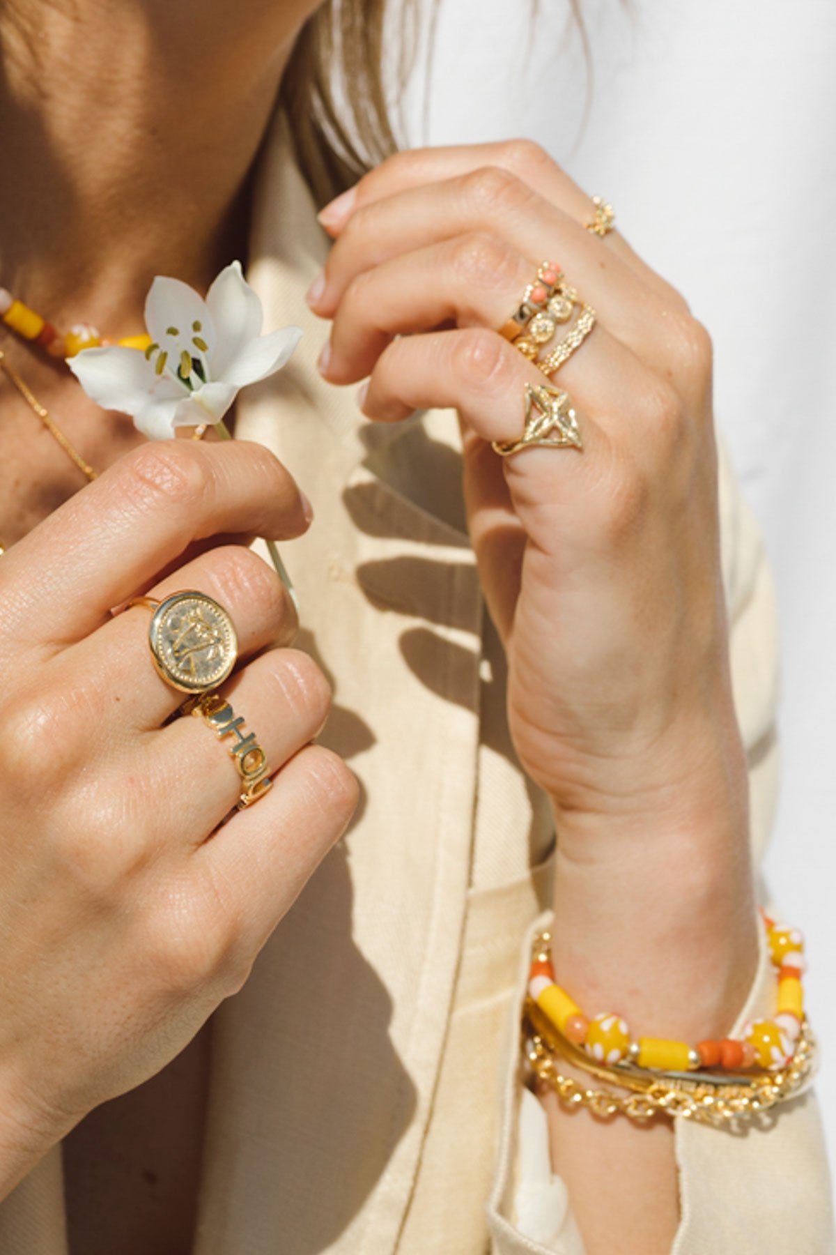 Golden hour ring gold plated-abc