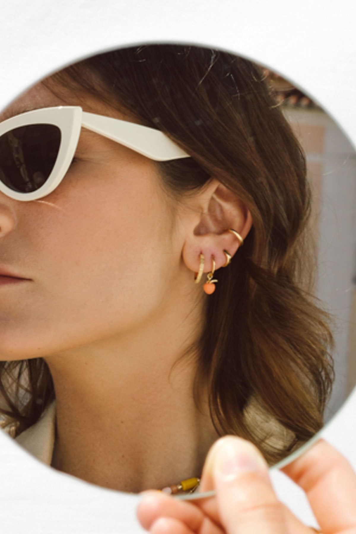 Feeling peachy earring gold plated-abc