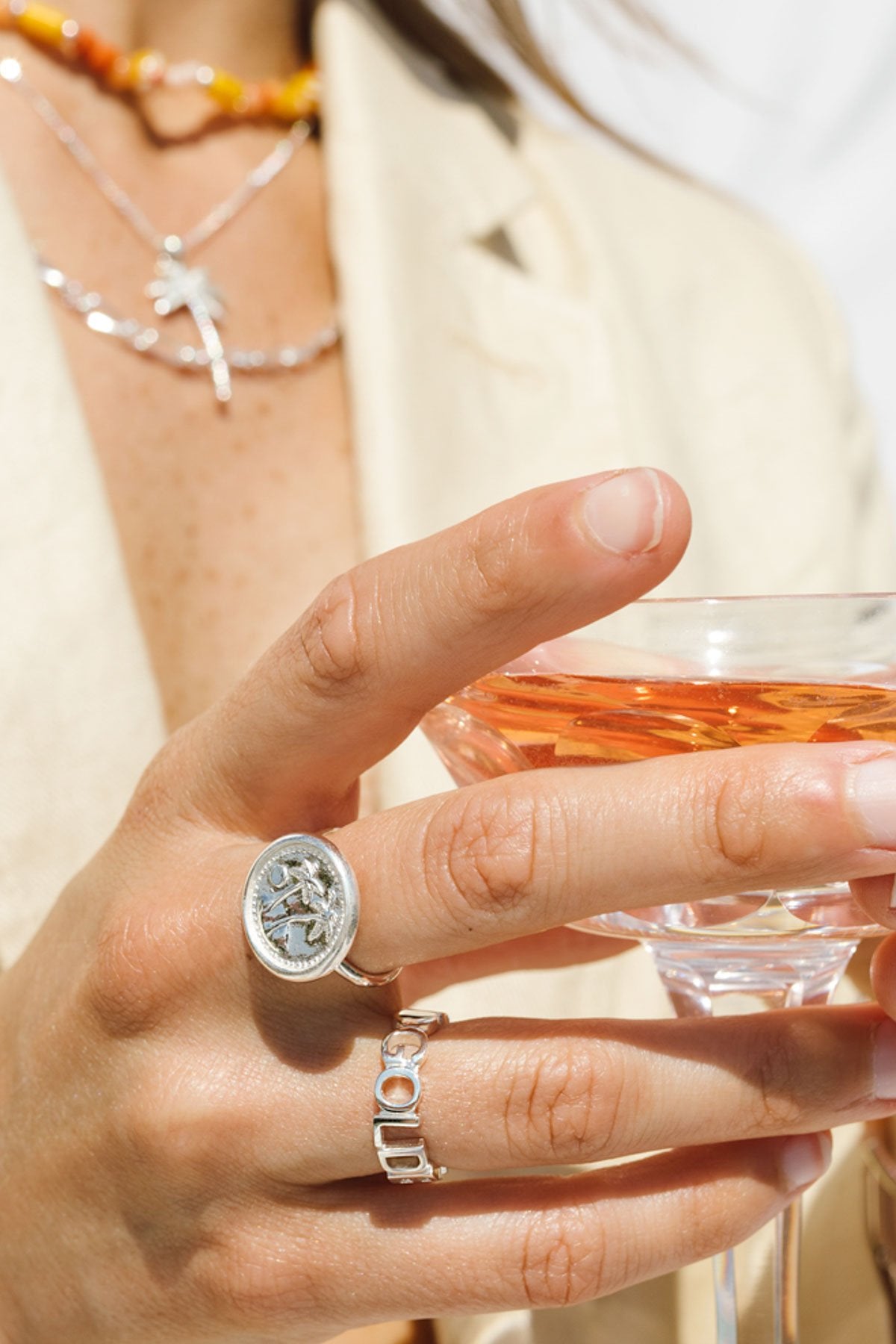 Golden hour ring silver-abc