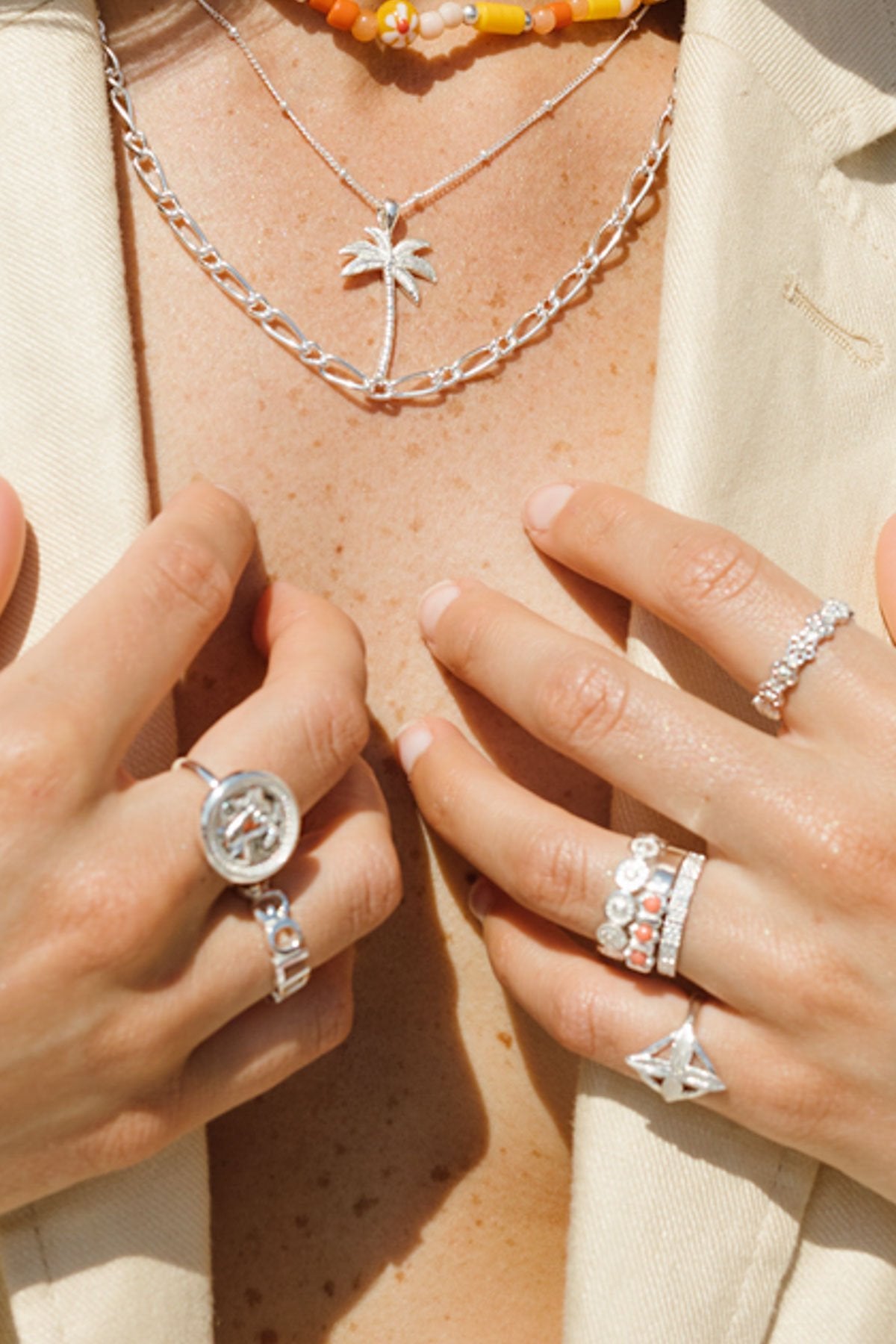 Chunky figaro necklace silver (48 cm)-abc