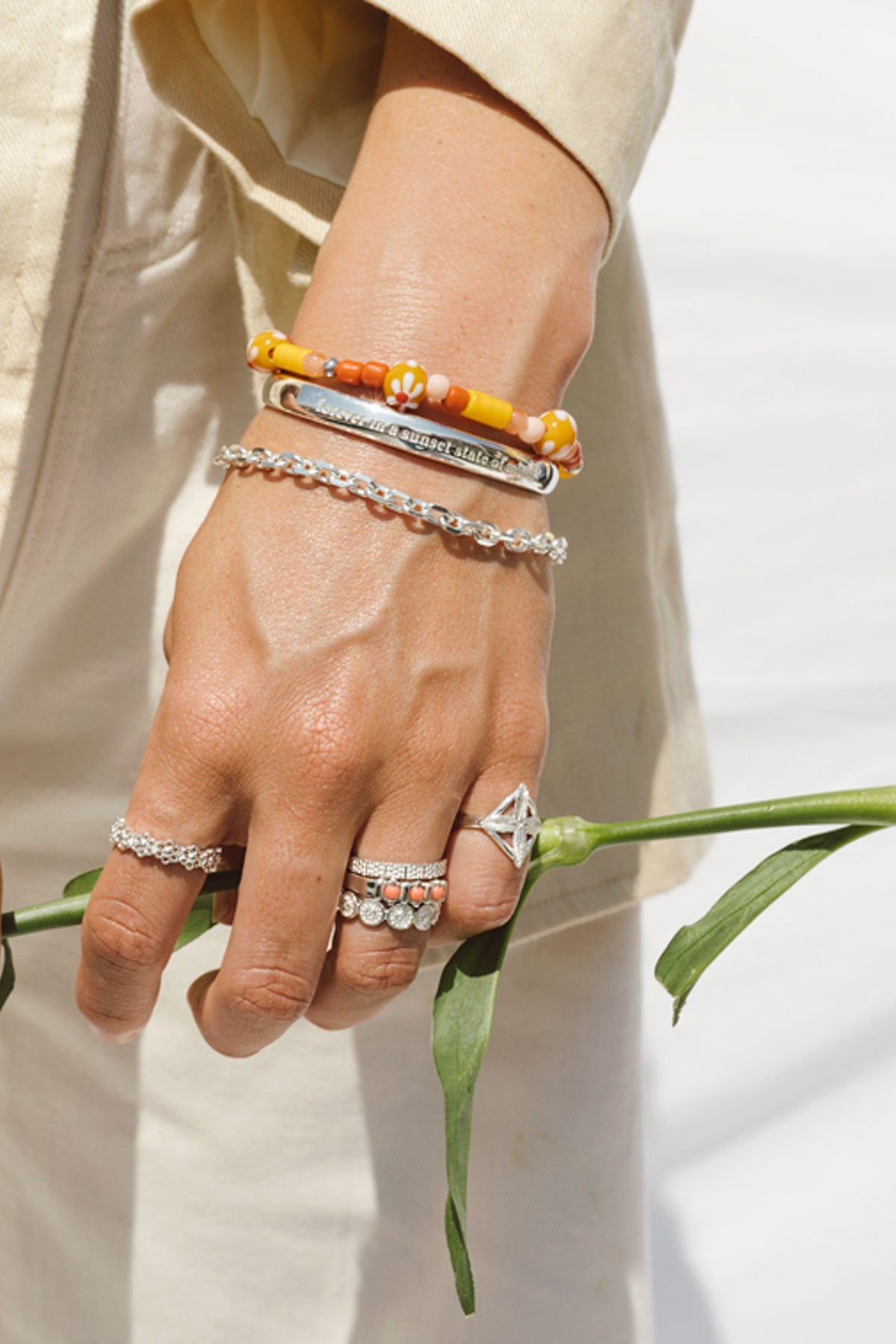 Chunky chain bracelet silver-abc