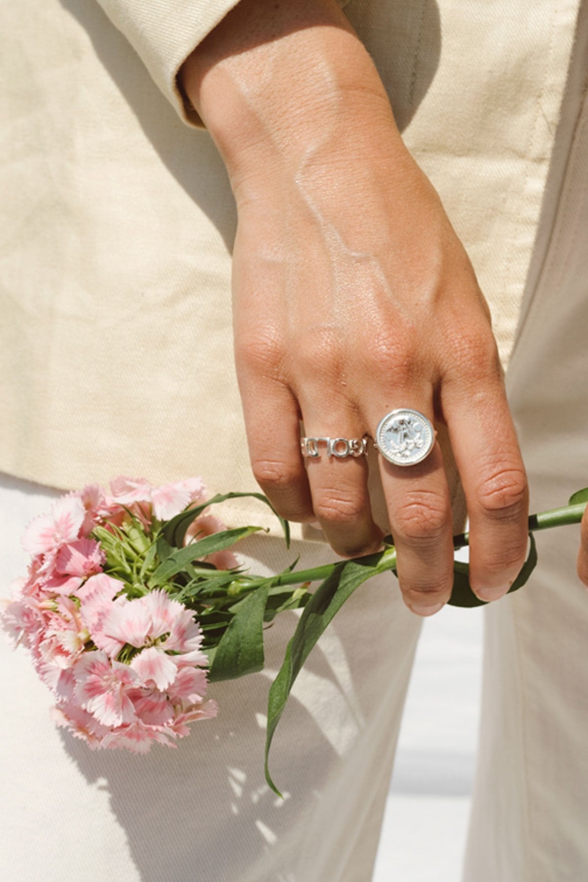 Golden hour ring silver-abc