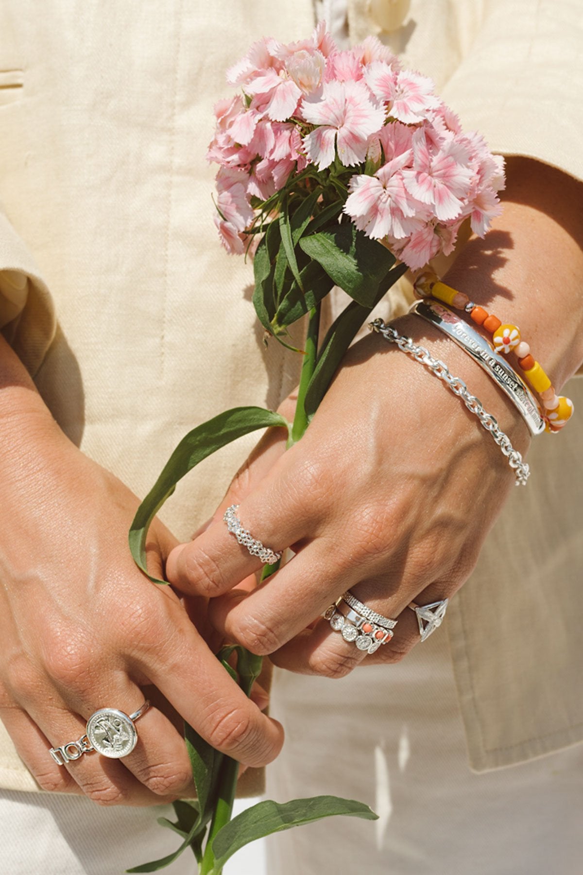 Chunky chain bracelet silver-abc