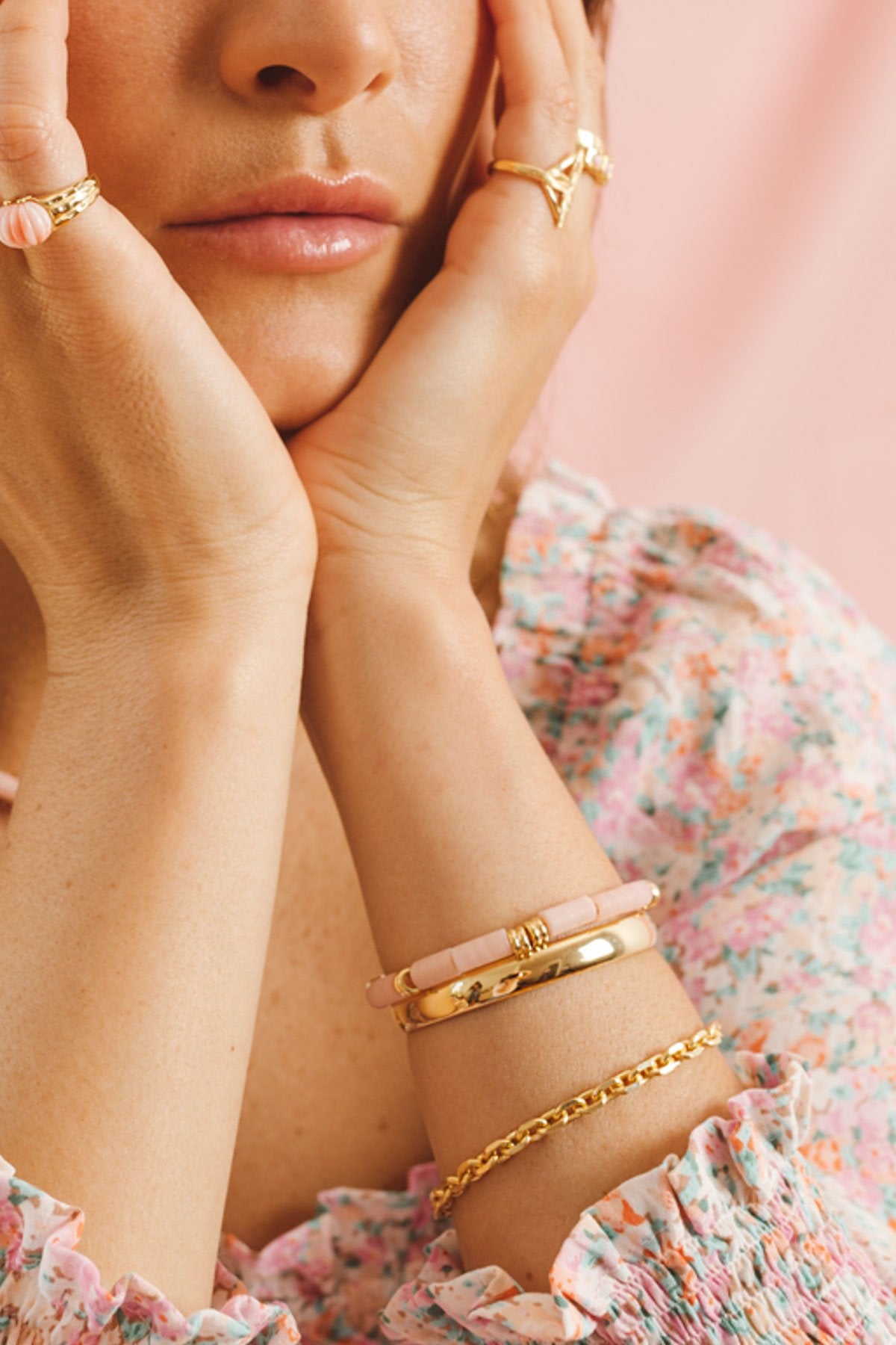 Pink cloud bracelet gold plated-Bracelet-wildthings_collectables-Gold plated---abc