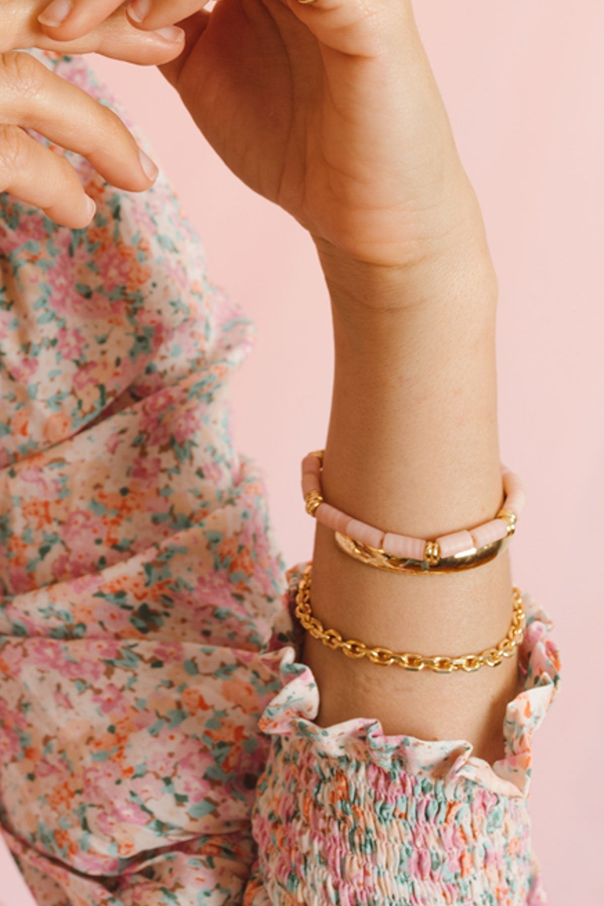 Pink cloud bracelet gold plated-Bracelet-wildthings_collectables-Gold plated---abc