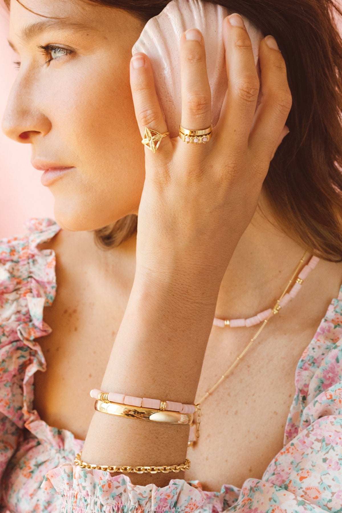 Pink cloud bracelet gold plated-Bracelet-wildthings_collectables-Gold plated---abc