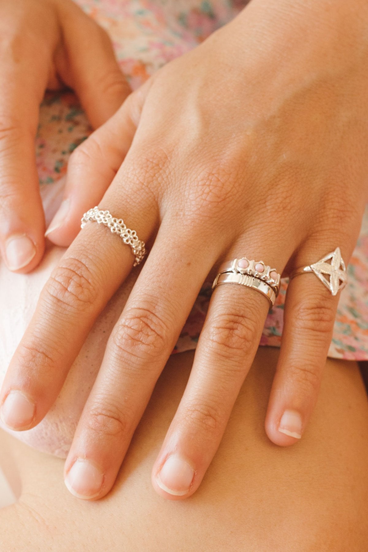 Five ways ring silver-abc