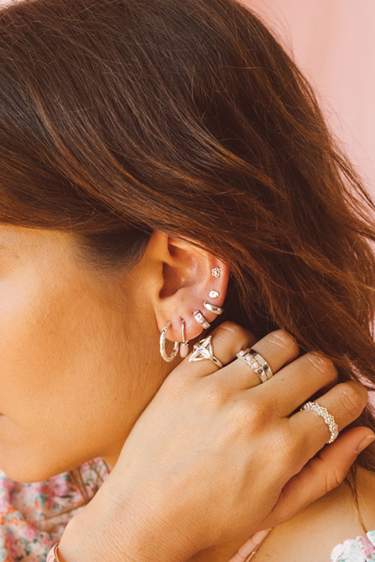 Five ways ring silver-abc