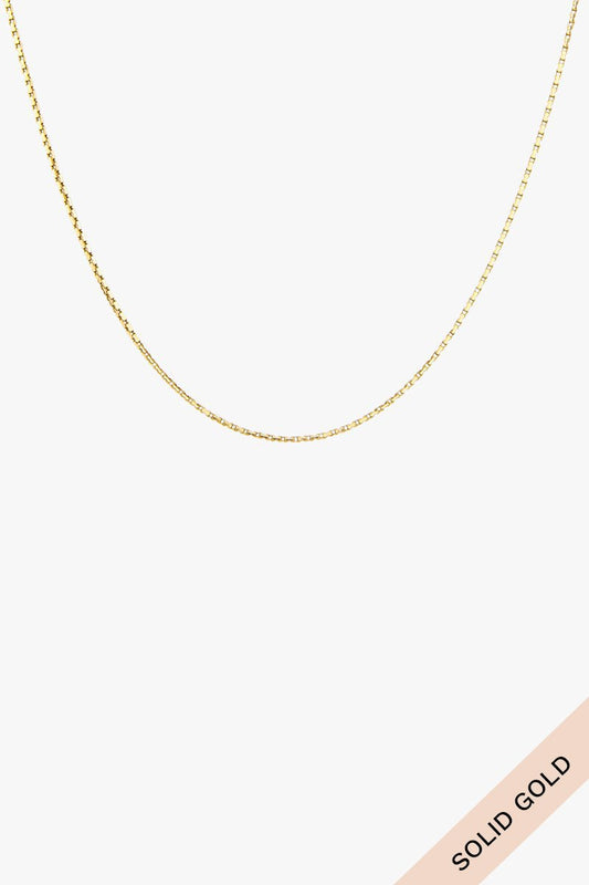 Middle box necklace 14k solid gold (48cm)-abc