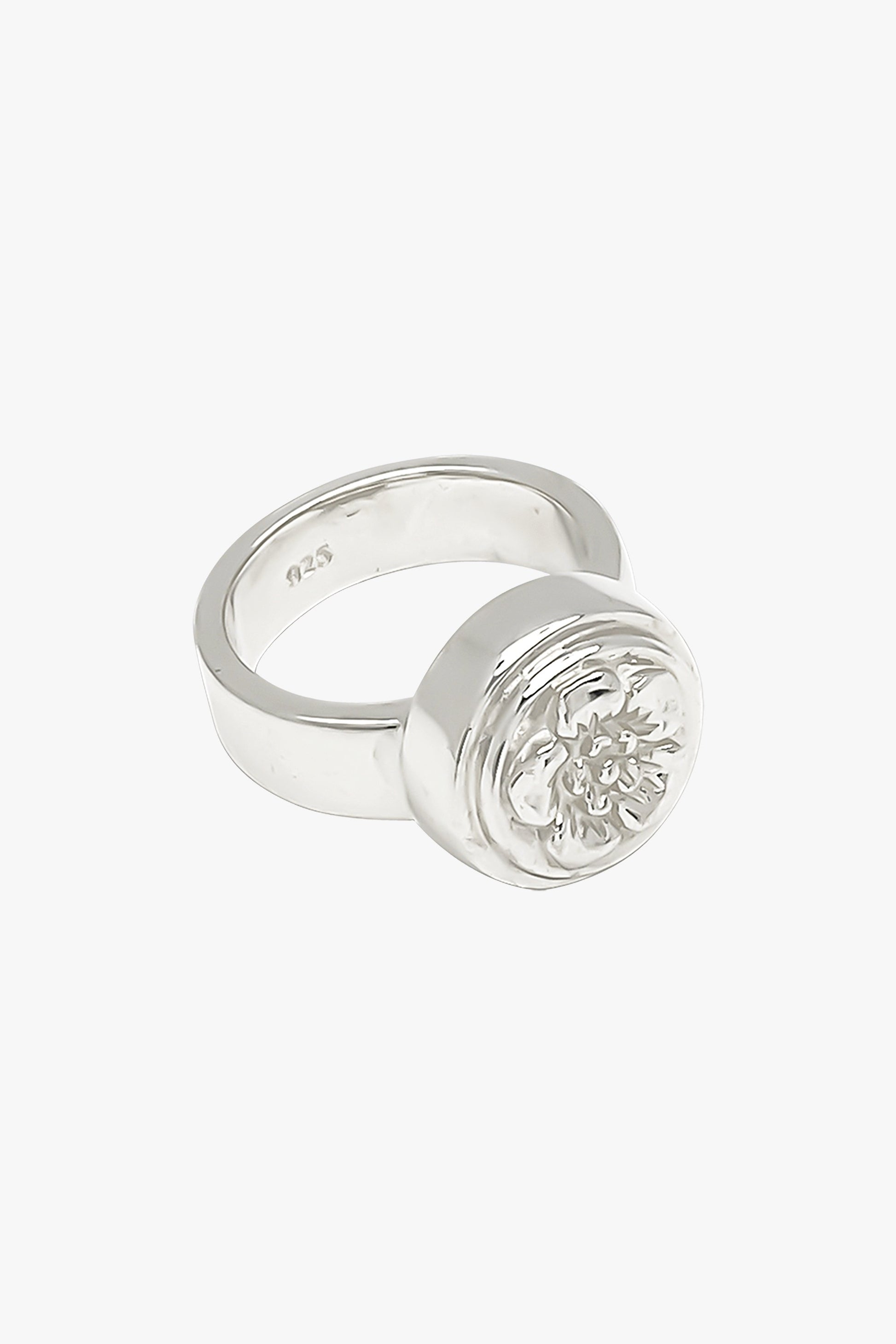 Flower pinky ring silver-abc