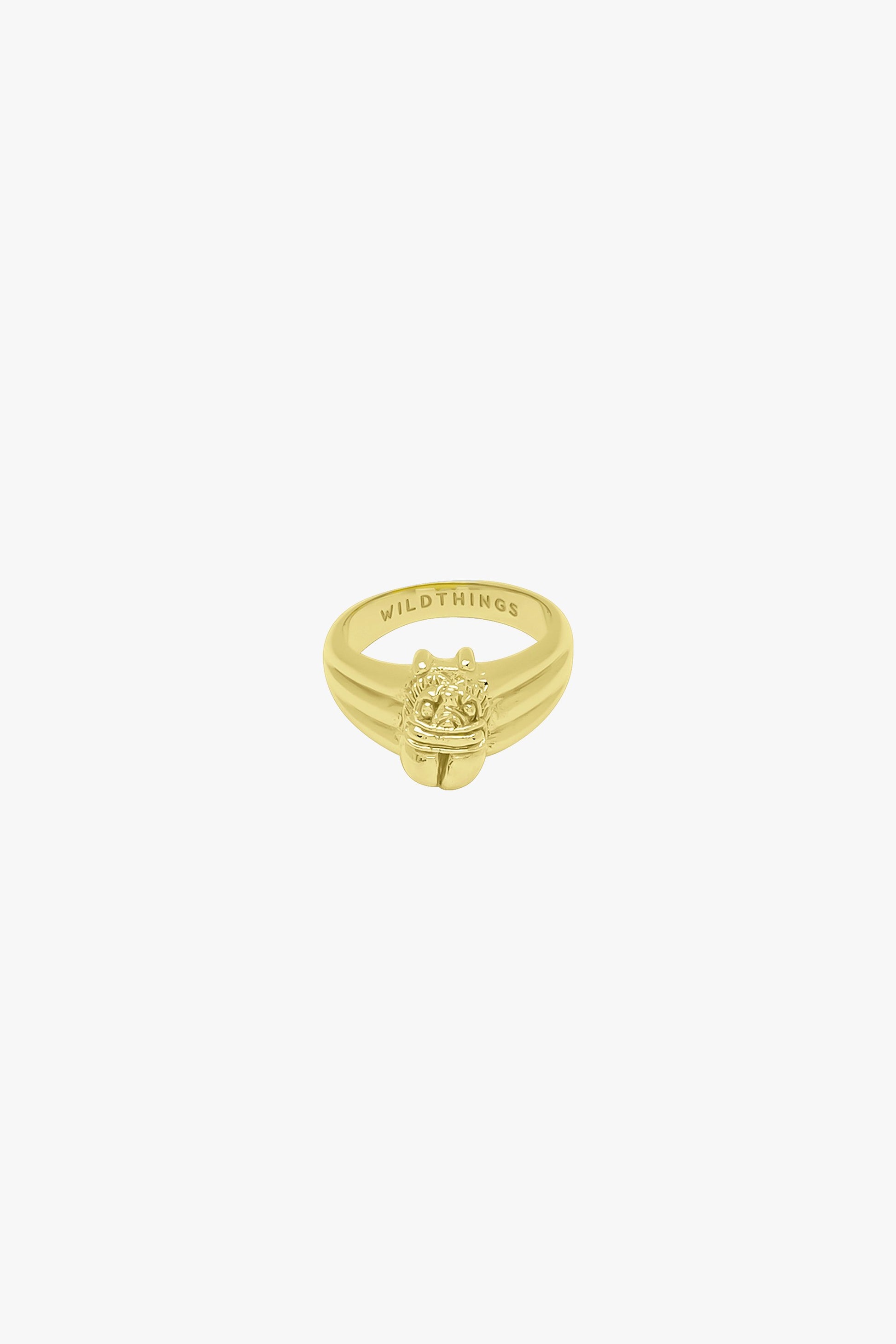 Scarab pinky ring gold plated-Ring-wildthings_collectables-1 (US 3.5 / 14.5mm)-Gold plated--abc