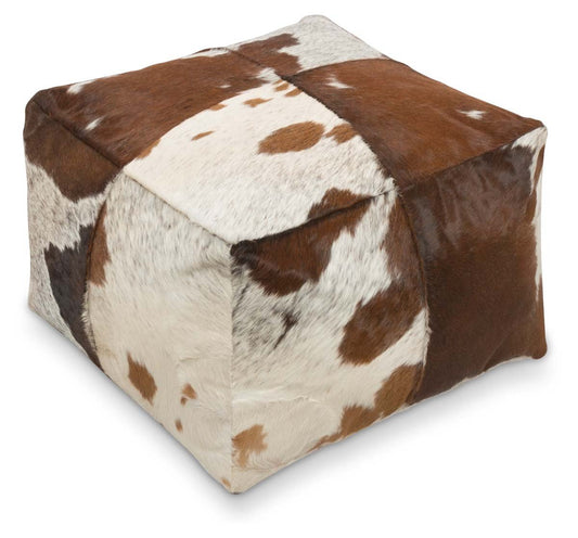 Square Block Cowhide Ottoman-Living-Home & Giftware-Default Title---abc
