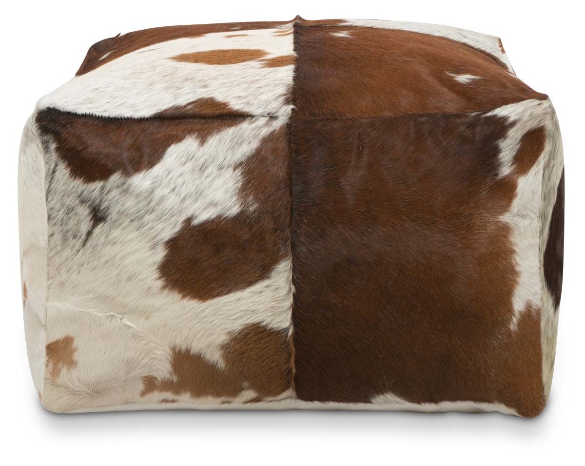 Square Block Cowhide Ottoman-Living-Home & Giftware-Default Title---abc