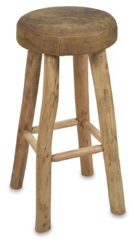 Napa Leather Bar Stool - Tan/Natural-abc