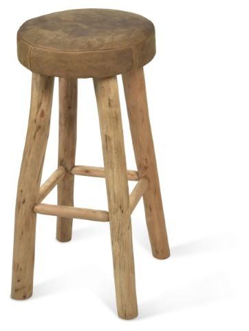 Napa Leather Bar Stool - Tan/Natural-abc