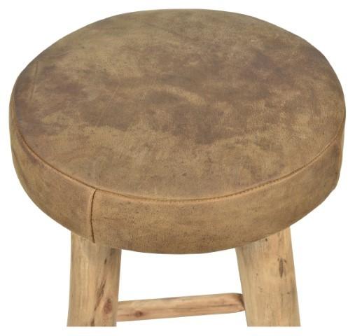 Napa Leather Bar Stool - Tan/Natural-abc