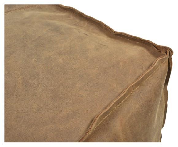 Napa Leather Soft Square Ottoman - Tan-abc