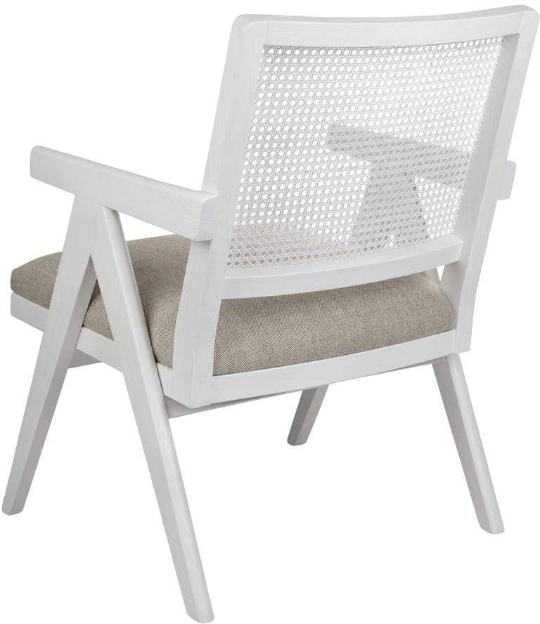 Imperial Arm Chair White and Linen-abc