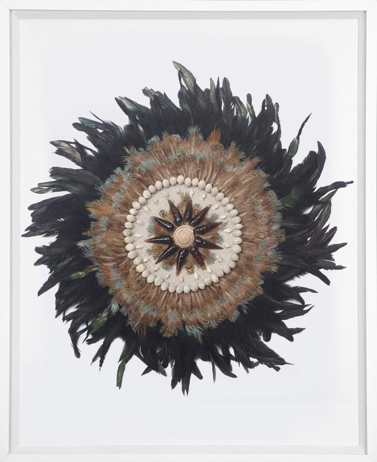 Feather Tropical Black Artwork 67cm x 85cm-abc